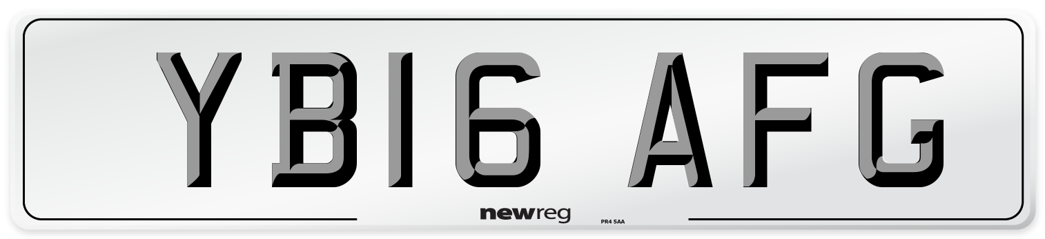 YB16 AFG Number Plate from New Reg